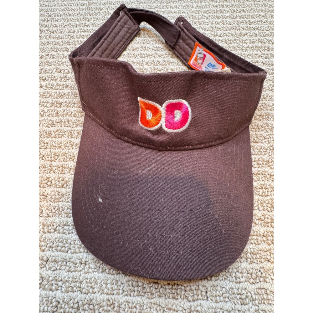Dunkin Donuts Employee Uniform Visor Brown Cotton Adjustable Hat DE-301